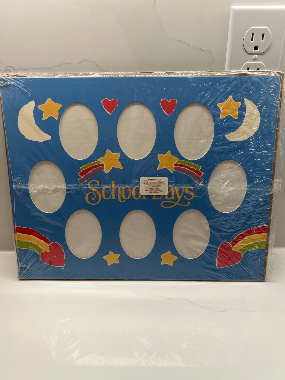 Vintage 1980s School Days Photo Frame Board New Sealed Rainbow Retro 10 Opening